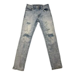 American Eagle AirFlex Distressed Jeans 28x30 Light Wash Patched Skinny